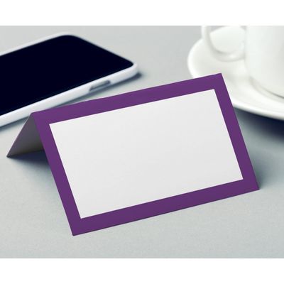 Pacote com 24 Cartões Tenda Sólidos para Casamento, Ação de Graças, Natal, Catering e Buffet - Cartões de Nome (Roxo) - Inkdotpot 10,16 Cm × 8,89 Cm / Roxo
