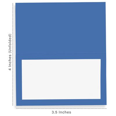 Pacote com 24 Cartões Tenda Sólidos para Mesa para Casamento, Ação de Graças, Natal, Buffet e Catering, Cartões de Nome (Azul) - Inkdotpot 10,16 Cm × 8,89 Cm / Azul