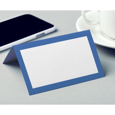 Pacote com 24 Cartões Tenda Sólidos para Mesa para Casamento, Ação de Graças, Natal, Buffet e Catering, Cartões de Nome (Azul) - Inkdotpot 10,16 Cm × 8,89 Cm / Azul