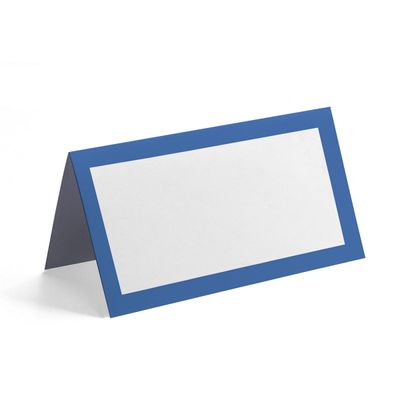 Pacote com 24 Cartões Tenda Sólidos para Mesa para Casamento, Ação de Graças, Natal, Buffet e Catering, Cartões de Nome (Azul) - Inkdotpot 10,16 Cm × 8,89 Cm / Azul