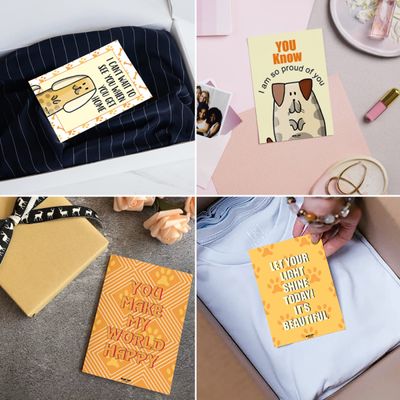 36 Bilhetes para Lancheira para Crianças e Adolescentes, Frases Inspiradoras Diárias, Afirmações Positivas, Tema Cachorro - Inkdotpot 8,89 Cm × 6,35 Cm / Laranja