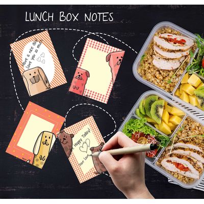 36 Bilhetes para Lancheira para Crianças e Adolescentes, Frases Inspiradoras Diárias, Afirmações Positivas, Tema Cachorro - Inkdotpot 8,89 Cm × 6,35 Cm / Laranja