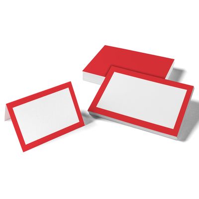 Pacote com 24 Cartões de Tenda Sólidos para Mesas, Cartões de Lugar para Casamento, Ação de Graças, Natal e Buffet (Vermelho) - Inkdotpot 10,16 Cm × 8,89 Cm / Vermelho