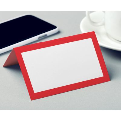 Pacote com 24 Cartões de Tenda Sólidos para Mesas, Cartões de Lugar para Casamento, Ação de Graças, Natal e Buffet (Vermelho) - Inkdotpot 10,16 Cm × 8,89 Cm / Vermelho