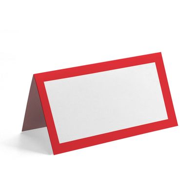Pacote com 24 Cartões de Tenda Sólidos para Mesas, Cartões de Lugar para Casamento, Ação de Graças, Natal e Buffet (Vermelho) - Inkdotpot 10,16 Cm × 8,89 Cm / Vermelho