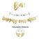 Bandeirolas Cursivas em Relevo Prensado 'Happily Ever After' Banner Metálico Dourado para Casamento e Festa - Inkdotpot Dourado