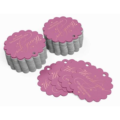 Etiqueta Metalizada de Lembrancinha para Garrafa de Aniversário 'Obrigado por Celebrar Comigo' - Inkdotpot 50 Etiquetas Metalizadas / Rosa - Ouro Rosé