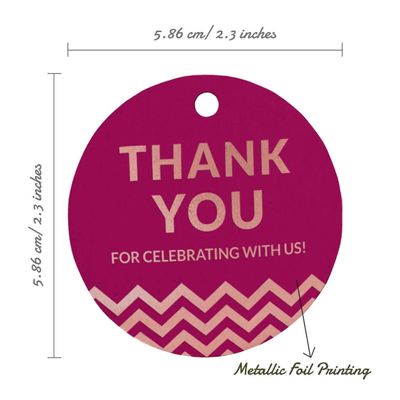 Obrigado por Celebrar Conosco Chá de Noiva/Bebê/Aposentadoria/Casamento/Aniversário Etiquetas de Papel Pendentes Metalizadas - Inkdotpot 100 Etiquetas Metalizadas / Rosa - Ouro Rosé
