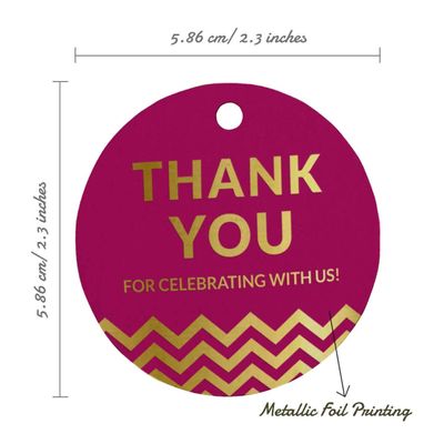 Obrigado por Celebrar Conosco Chá de Noiva/Bebê/Aposentadoria/Casamento/Aniversário Etiquetas de Papel Pendentes Metalizadas - Inkdotpot 100 Etiquetas Metalizadas / Rosa - Ouro Rosé