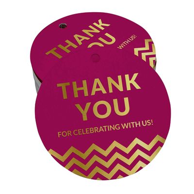 Obrigado por Celebrar Conosco Chá de Noiva/Bebê/Aposentadoria/Casamento/Aniversário Etiquetas de Papel Pendentes Metalizadas - Inkdotpot 100 Etiquetas Metalizadas / Rosa - Ouro Rosé