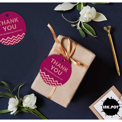 Obrigado por Celebrar Conosco Chá de Noiva/Bebê/Aposentadoria/Casamento/Aniversário Etiquetas de Papel Pendentes Metalizadas - Inkdotpot 100 Etiquetas Metalizadas / Rosa - Ouro Rosé