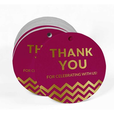 Obrigado por Celebrar Conosco Chá de Noiva/Bebê/Aposentadoria/Casamento/Aniversário Etiquetas de Papel Pendentes Metalizadas - Inkdotpot 100 Etiquetas Metalizadas / Rosa - Ouro Rosé