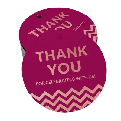 Obrigado por Celebrar Conosco Chá de Noiva/Bebê/Aposentadoria/Casamento/Aniversário Etiquetas de Papel Pendentes Metalizadas - Inkdotpot 100 Etiquetas Metalizadas / Rosa - Ouro Rosé
