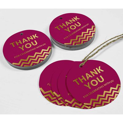 Obrigado por Celebrar Conosco Chá de Noiva/Bebê/Aposentadoria/Casamento/Aniversário Etiquetas de Papel Pendentes Metalizadas - Inkdotpot 100 Etiquetas Metalizadas / Rosa - Ouro Rosé