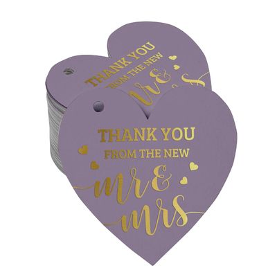 Etiqueta de Garrafa para Casamento 'Thank You From The New' em Metalizado para Lembrancinhas - Inkdotpot 100 Etiquetas Metalizadas / Roxo - Prata