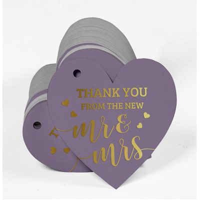 Etiqueta de Garrafa para Casamento 'Thank You From The New' em Metalizado para Lembrancinhas - Inkdotpot 100 Etiquetas Metalizadas / Roxo - Prata
