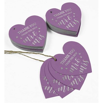 Etiqueta de Garrafa para Casamento 'Thank You From The New' em Metalizado para Lembrancinhas - Inkdotpot 100 Etiquetas Metalizadas / Roxo - Prata