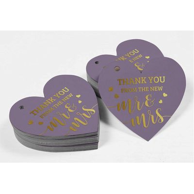 Etiqueta de Garrafa para Casamento 'Thank You From The New' em Metalizado para Lembrancinhas - Inkdotpot 100 Etiquetas Metalizadas / Roxo - Prata