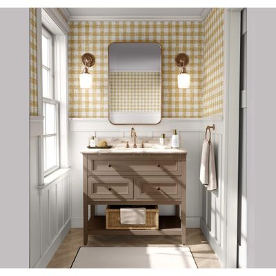 Papel de Parede Xadrez Amarelo, Vinil Autoadesivo Decorativo, Aplicação DIY Fácil para Quarto, Sala de Estar e Ambientes - S4Sassy 63,5 cm (L) × 609,6 cm (C) / Amarelo - Vinil Liso