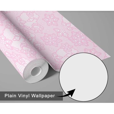 Papel de Parede Cottage Floral Coração de Renda Rosa, Vinil Autoadesivo, Fácil Aplicação DIY para Quarto Farmhouse, Sala, Armários - S4Sassy 63,5 cm (L) × 304,8 cm (C) / Rosa - Vinil Texturizado