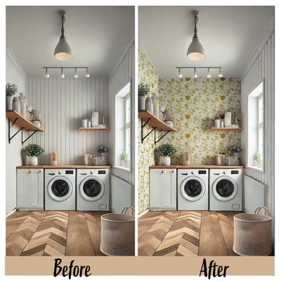 Papel de Parede Trepadeira Floral Estilo Asiático Autoadesivo, Revestimento Decorativo para Quarto e Sala, DIY Fácil - Verde - S4Sassy 63,5 cm (L) × 914,4 cm (C) / Verde - Vinil Liso