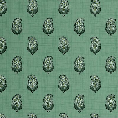 Papel de Parede Vinílico Liso Autoadesivo Estampa Paisley em Bloco, Estilo Asiático, Aplicação Fácil Para Quarto e Sala - Verde - S4Sassy 63,5 cm (L) × 304,8 cm (C) / Verde - Vinil Texturizado