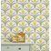 Papel de Parede Vinílico Autoadesivo Impermeável, Estampa Arco Tulipas Chic - Amarelo, para Quartos, Locais de Aluguel e Armários - S4Sassy 63,5 cm (L) × 609,6 cm (C) / Amarelo - Vinil Liso