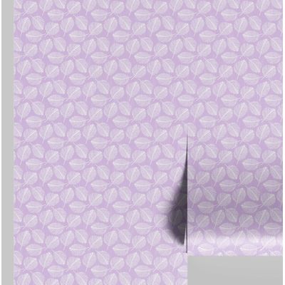 Papel de Parede Vinílico Autoadesivo (Papel Contact) Impermeável Roxo, Estampa de Folhas Pequenas, Removível para Quartos e Salas - S4Sassy 63,5 cm (L) × 304,8 cm (C) / Roxo - Vinil Liso