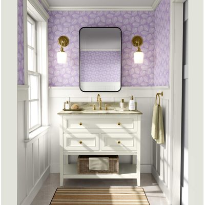 Papel de Parede Vinílico Autoadesivo (Papel Contact) Impermeável Roxo, Estampa de Folhas Pequenas, Removível para Quartos e Salas - S4Sassy 63,5 cm (L) × 914,4 cm (C) / Roxo - Vinil Liso
