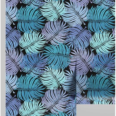 Papel de Parede Vinílico Autoadesivo Ombre Palmeira Tropical Impermeável Roxo - Removível para Quartos, Salas, Locação e Armários - S4Sassy 63,5 cm (L) × 914,4 cm (C) / Roxo - Vinil Texturizado
