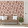 Papel de Parede Vinílico Autoadesivo Trilha Floral Vintage Impermeável Marrom Removível Estilo Asiático para Quartos e Salas - S4Sassy 63,5 cm (L) × 914,4 cm (C) / Marrom - Vinil Liso