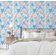 Vinil Autoadesivo Removível Azul com Estrelas-do-Mar e Conchas Divertidas para Banheiro, Lavanderia e Closet - S4Sassy 63,5 cm (L) × 152,4 cm (C) / Azul - Vinil Liso
