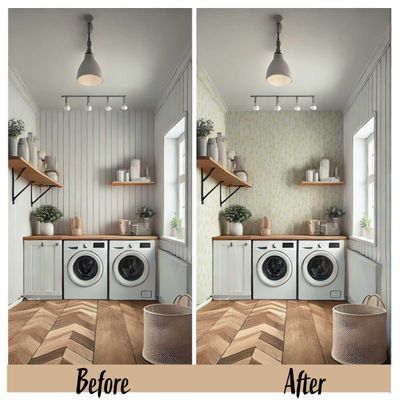 Revestimento de Parede Autoadesivo Vinil Removível, Estampa Floral de Cardo Mural Verde para Quarto, Banheiro, Lavanderia, Closet - S4Sassy 63,5 cm (L) × 609,6 cm (C) / Verde - Vinil Liso