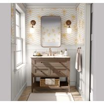 Adesivo de Parede Removível Estampa de Ilha com Palmeiras Rosa, Mural para Banheiro, Lavanderia e Closet, Vinil - S4Sassy