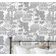 Papel Contato Decorativo Autoadesivo Impermeável Cinza com Árvores Tropicais Esboçadas à Mão Removível para Quarto/Sala de Jantar - S4Sassy 63,5 cm (L) × 304,8 cm (C) / Cinza - Vinil Liso