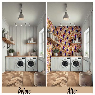 Papel Vinílico Autoadesivo Impermeável Removível com Pássaro e Galho de Cerejeira Marrom para Parede e Móveis - S4sassy 63,5 cm (L) × 914,4 cm (C) / Marrom - Vinil Liso