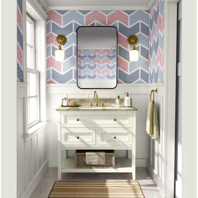 Papel de Parede Autoadesivo Rosa com Estampa Geométrica e Listrada, Vinil Removível para Parede de Destaque no Hall - S4sassy 63,5 cm (L) × 609,6 cm (C) / Rosa - Vinil Liso