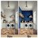 Papel de Parede Autoadesivo Estampa Botânica Azul, Mural, Papel Contact para Paredes, Destaque para Entrada e Escritório, Solução - S4sassy 63,5 cm (L) × 609,6 cm (C) / Azul - Vinil Texturizado
