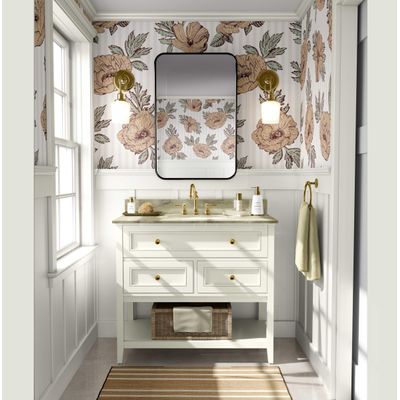 Papel de Parede Autoadesivo Decorativo Listrado Peônia Vinílico Impermeável Bege Removível para Locatários Quarto e Sala de Jantar - S4Sassy 63,5 cm (L) × 152,4 cm (C) / Bege - Vinil Liso