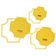 Moldes/Estênceis de Placa Traceease para Quilting e Patchwork, Conjunto de 3 (7,6/10,2/12,7 cm) para Costura DIY - S4Sassy Amarelo