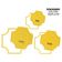 Moldes/Estênceis de Placa Traceease para Quilting e Patchwork, Conjunto de 3 (7,6/10,2/12,7 cm) para Costura DIY - S4Sassy Amarelo