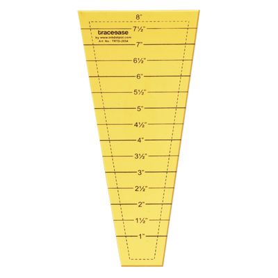 Régua-Estêncil Plástico para Acolchoamento Dresden, Régua de Costura para Desenho e Patchwork, 8,8 cm x 20,3 cm - Traceease Amarelo