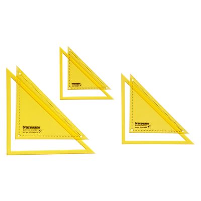 Kit de 24 Peças de Moldes e Ferramentas de Desenho para Quilting, Caderno DIY e Scrapbook para Escritório e Escola - Traceease Amarelo