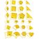 Kit de 24 Peças de Moldes e Ferramentas de Desenho para Quilting, Caderno DIY e Scrapbook para Escritório e Escola - Traceease Amarelo