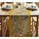 Caminho de Mesa 100% Algodão Dupla Camada com Bordas Laterais - Estampa Paisley para Jantar, Aparador e Centro - Vargottam 35,56 Cm (L) × 274,32 Cm (C) / Amarelo