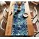 Caminho de Mesa de Algodão com Estampa Tropical de Folhas, 36 cm de Largura, Tecido Twill Premium para Mesas e Aparadores - Vargottam 35,56 Cm (L) × 152,4 Cm (C) / Azul