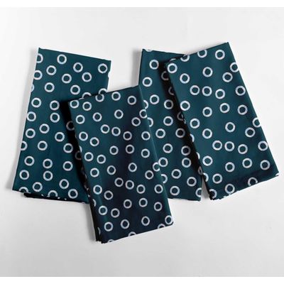 Guardanapos de Algodão Estampa de Bolinhas Moderna - Kit 12, 51x51cm, Azul, Jantares Estilo Fazenda/Praia - Lavável à Máquina - Vargottam 50,8 Cm × 50,8 Cm – Pacote Com 12 Peças / Azul