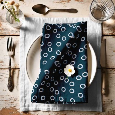 Guardanapos de Algodão Estampa de Bolinhas Moderna - Kit 12, 51x51cm, Azul, Jantares Estilo Fazenda/Praia - Lavável à Máquina - Vargottam 50,8 Cm × 50,8 Cm – Pacote Com 12 Peças / Azul