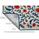 Tapete de Passar 71x122cm Dobrável em Algodão com Apoio de Silicone e Cantos Magnéticos, para Viagens e Espaços Pequenos, Floral - Vargottam 71,12 Cm × 121,92 Cm / Azul