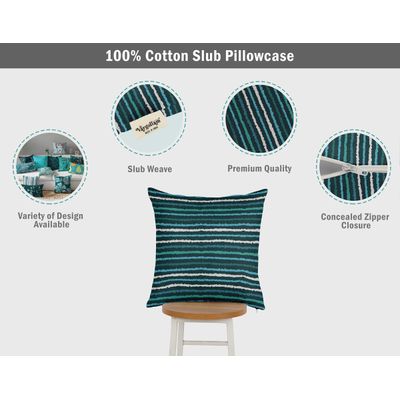 Capas de Almofada Decorativas Estampadas Tema Azul - Vargottam 45,72 Cm × 45,72 Cm – Quadrado / Azul